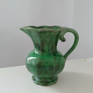 Vintage Footed Pottery Jug / Vase